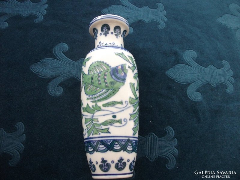 Hand painted oriental fish vase