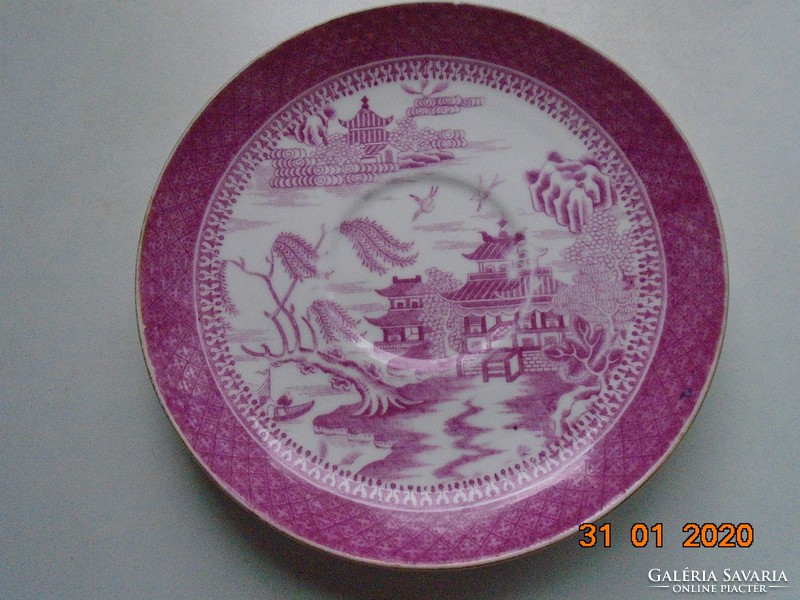 1880 Copeland pink willow Victorian oriental pattern marked hand numbered plate