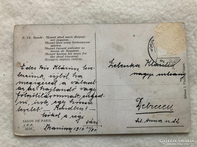 Antik, régi képeslap  - Mozart   - 1916                                 -4.