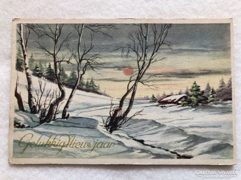 Antique, old Christmas card -5.