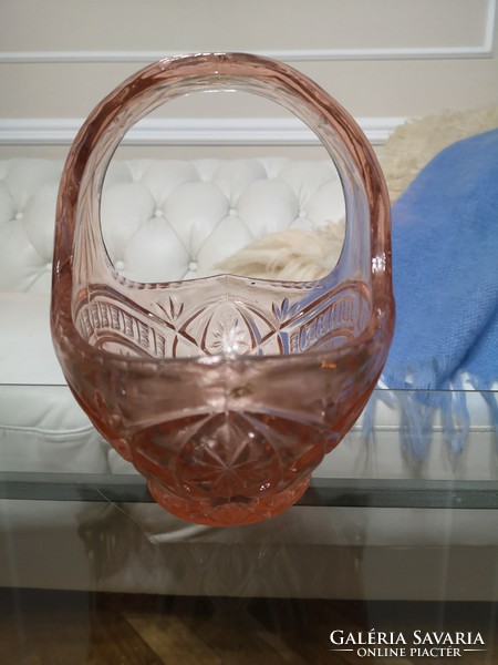 Antique, iced tea in a pressed glass basket, sale, centerpiece