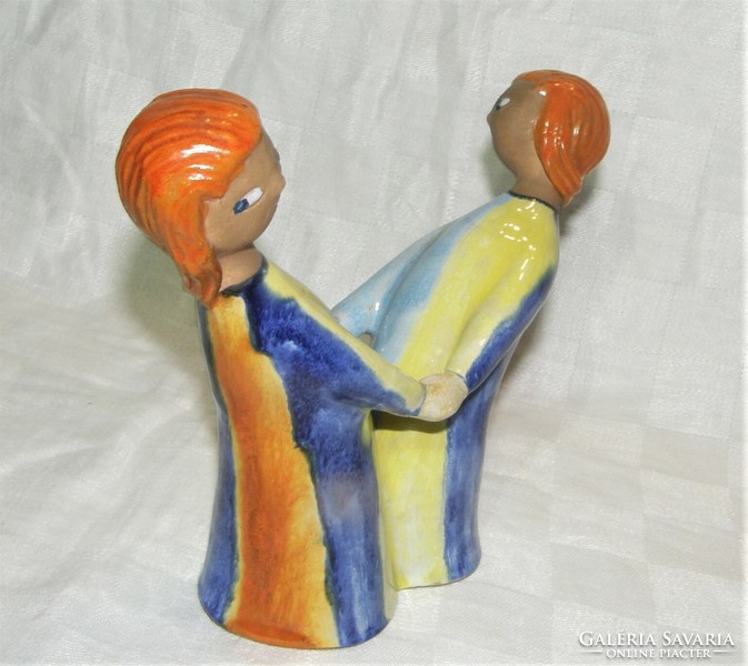 Kertész kármá 1909 - 1997 - retro ceramic couple figure