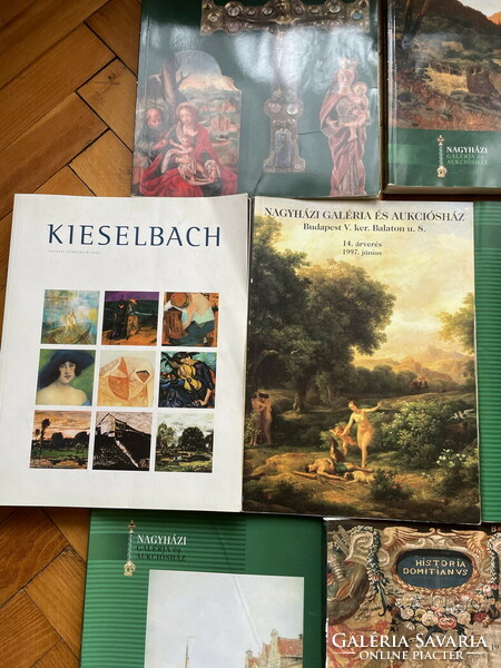 Auction catalogues: 6 pcs. Nagyházi, 1 pc. Kieselbach, 2 pcs. Forked