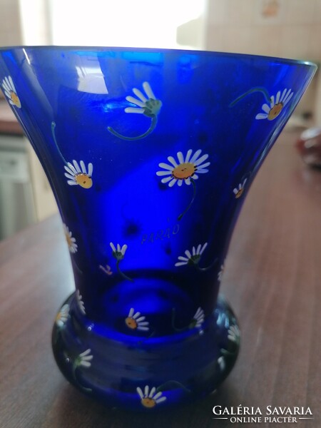 Parádi kamillás kék váza