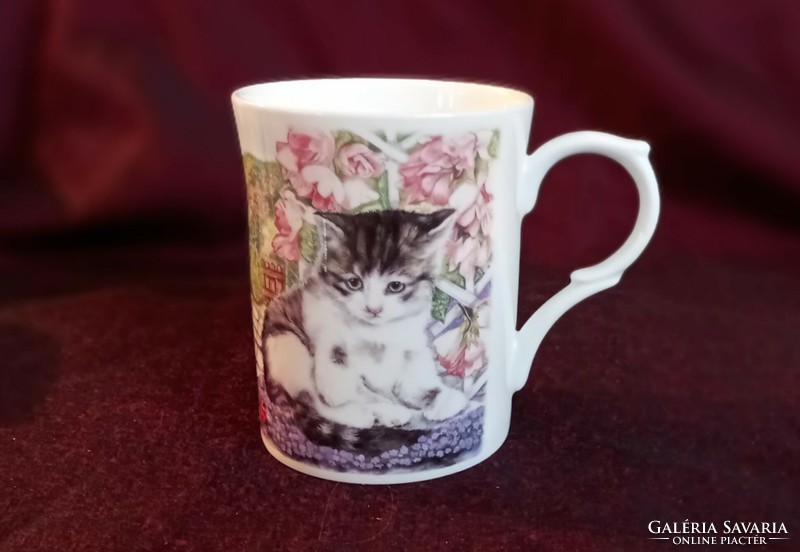 English bone china cottage, kitty mug