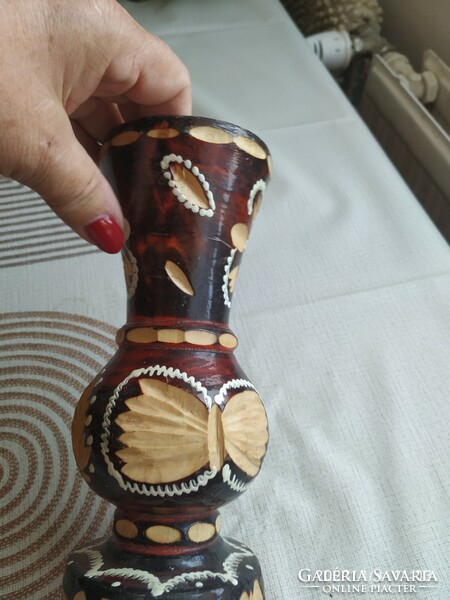 Wooden carved vase for sale! Beautiful!