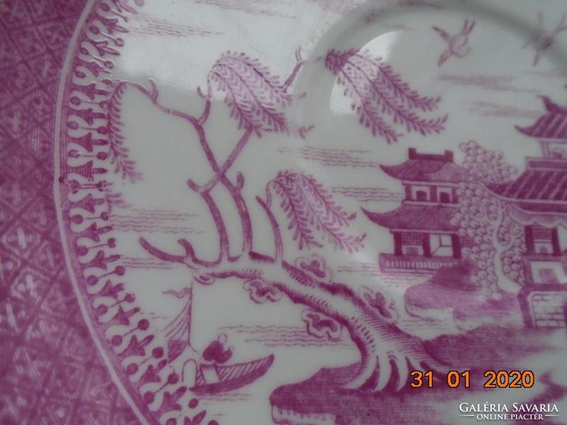 1880 COPELAND Pink Willow Viktoriánus Keleti mintával, jelzett, kézzel számozott tányér