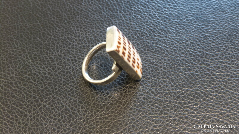 Kagylóbetétes ezüst gyűrű