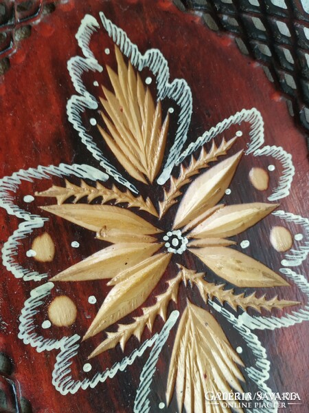 Pierced wooden carved tray, folk offering for sale! Beautiful!