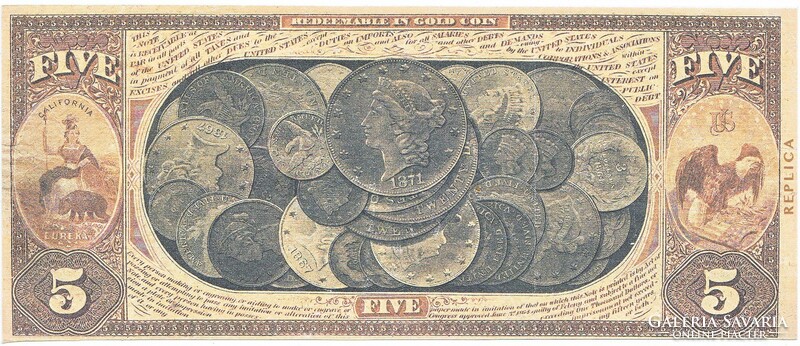 US $5 1870 replica