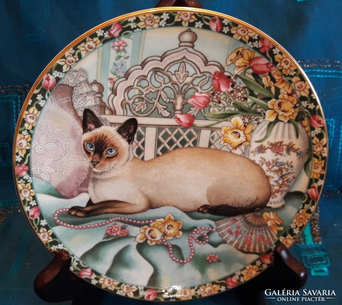 English cat porcelain decorative plate, Aynsley porcelain four seasons kittens set (m3468)