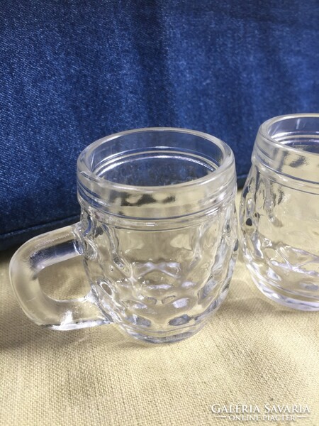 2 Molded glass cups, mini jugs - ü