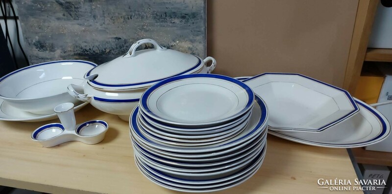 Granite tableware, with blue-gold decoration, in mint condition