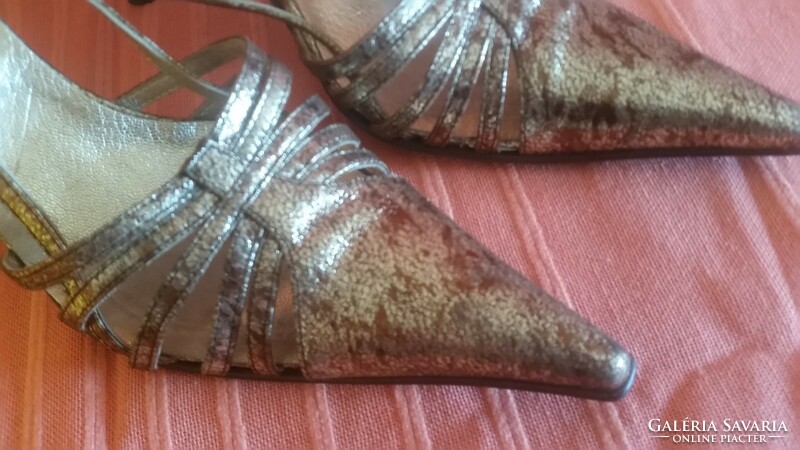 Sebastiano gold-bronze leather sandals, shoe size 37, 38