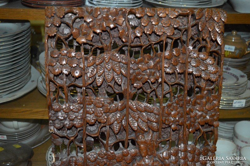 Indonesian wood carved mural