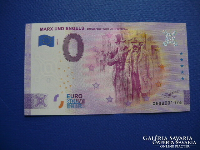 Germany 0 euro 2021 marx and engels! Rare memory paper money! Unc