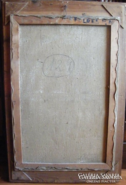 Földes Péter óriás akt festmény 70x105 cm +15 cm keret