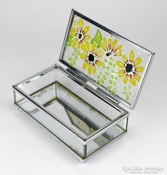 1M047 mirror flower glass jewelry box