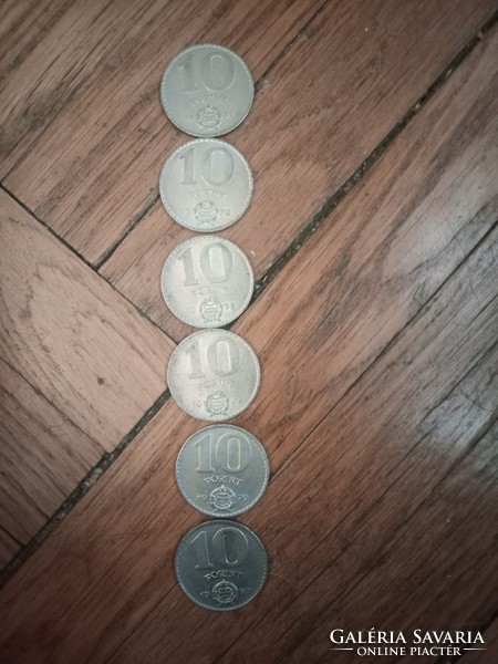 6 darab 10 forintos 1971-72 1976-77 és 1979-80