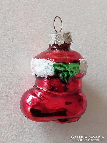 Glass Christmas tree decoration red Santa's boots glass decoration