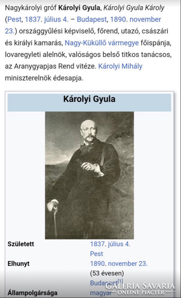 Portrait of Count Károlyi Gyula Benczúr Sr. 150 x 100 cm