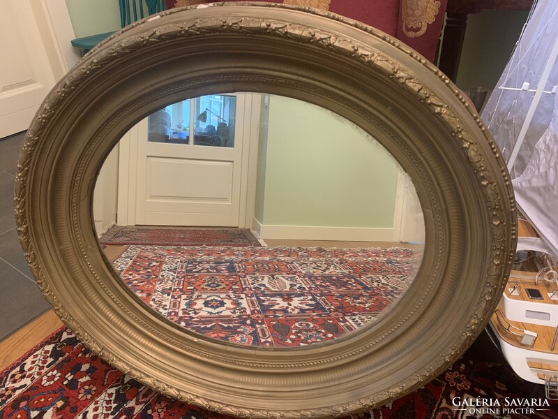 Huge (94 cm) oval antique mirror