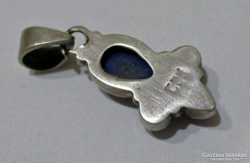 A very beautiful handcrafted silver pendant with lapis lazuli