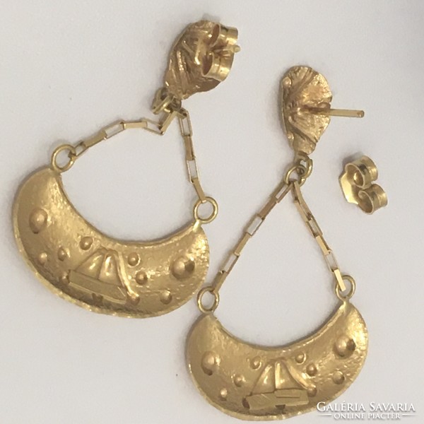 Antique style 18k yellow gold earrings