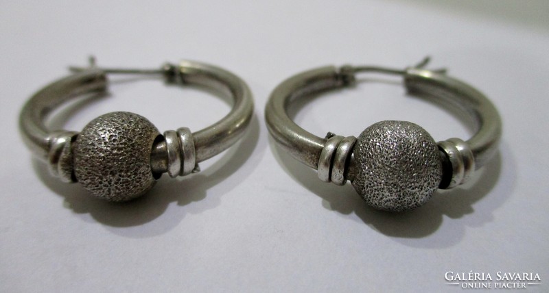 Beautiful old handmade silver hoop earrings