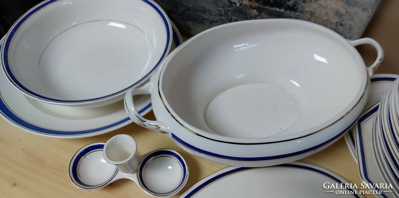 Granite tableware, with blue-gold decoration, in mint condition