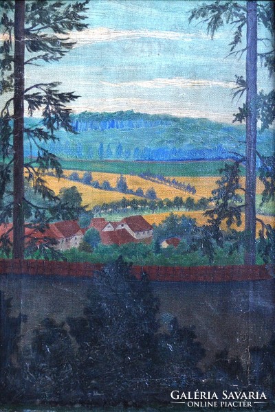 P. Schäfer 24 jelzéssel festmény, olaj vászon, kerettel: 56 x 41 cm, jelezve jobbra lent