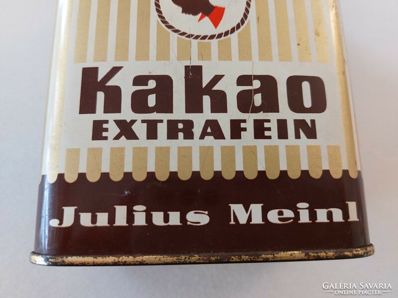 Régi fémdoboz Julius Meinl kakaós doboz