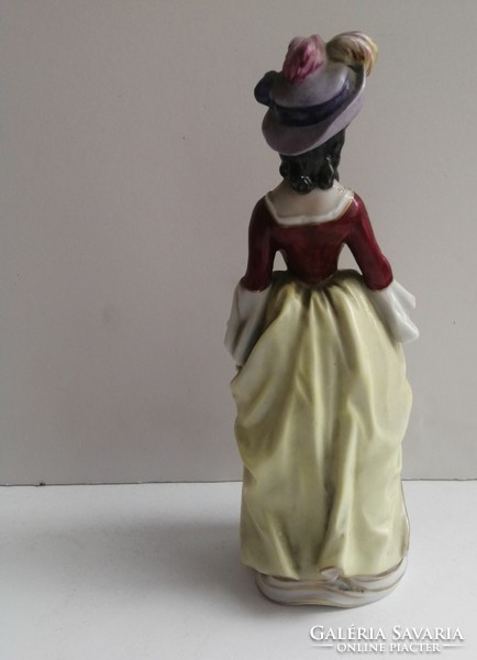 Capodimonte nápolyi porcelán hibátlan "Velencei Lady" koronás jelzett (Ma: 20 cm)