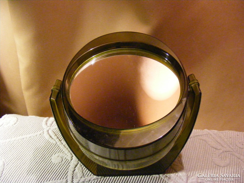 Retro plastic two-sided rotating wall vanity mirror