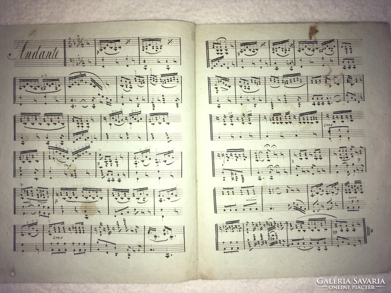 /1840/ Melodies Italiennes für Violin mit Zuglitung piano forte von Beriot. Kézzel írt kotta!!!!