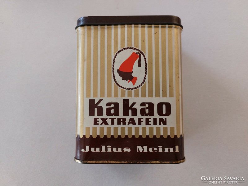 Régi fémdoboz Julius Meinl kakaós doboz