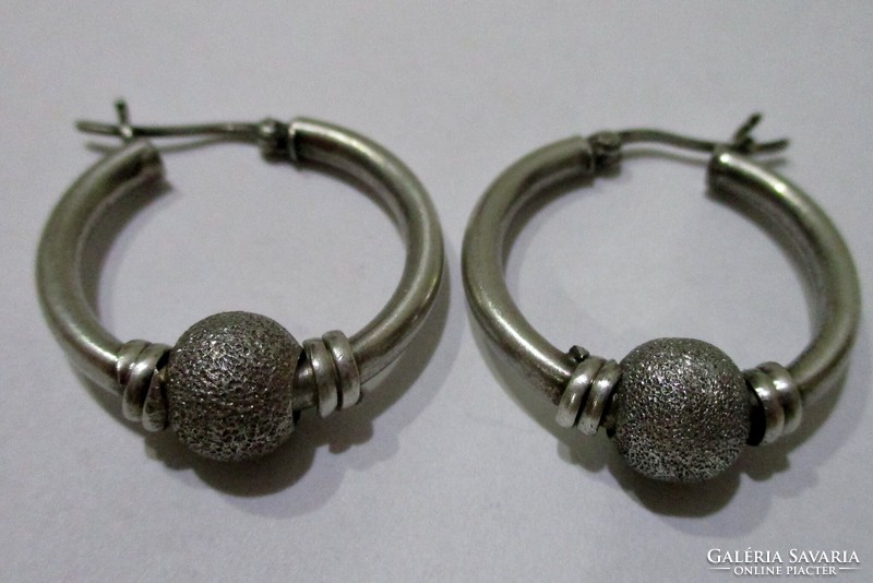 Beautiful old handmade silver hoop earrings