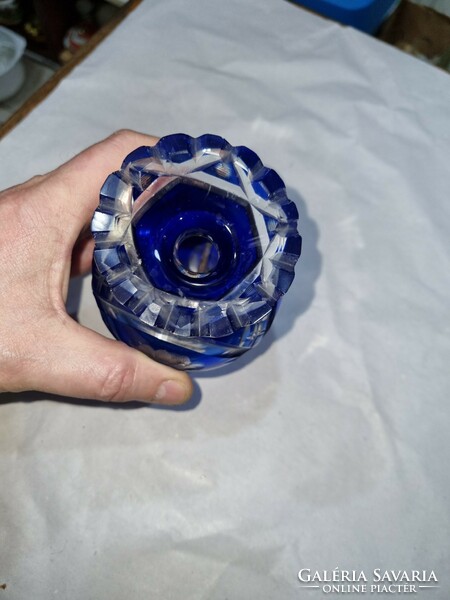 Régi kék kristály váza