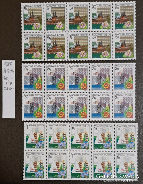 1983. Tens, (3x) health and holiday destinations postmarked Hungarian stamp
