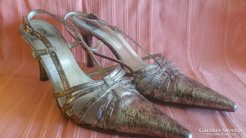 Sebastiano gold-bronze leather sandals, shoe size 37, 38
