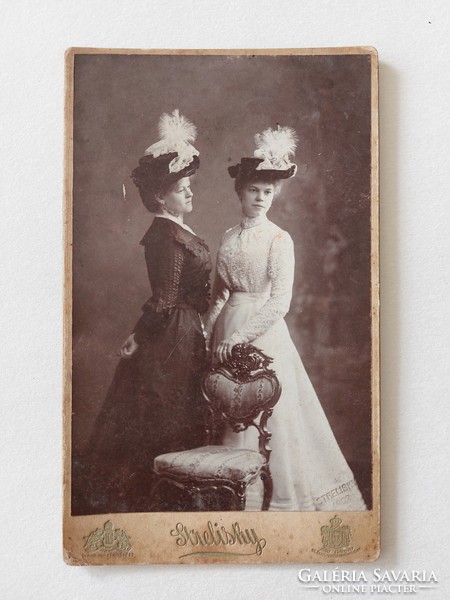 Antik fotó 1901 Strelisky fotográfus Budapest fénykép hölgyek