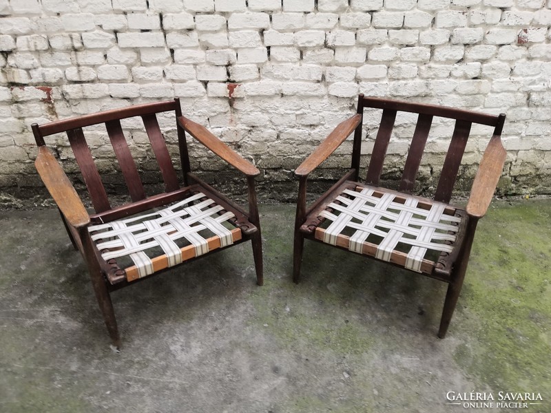 Grete jalk style armchair pair #058