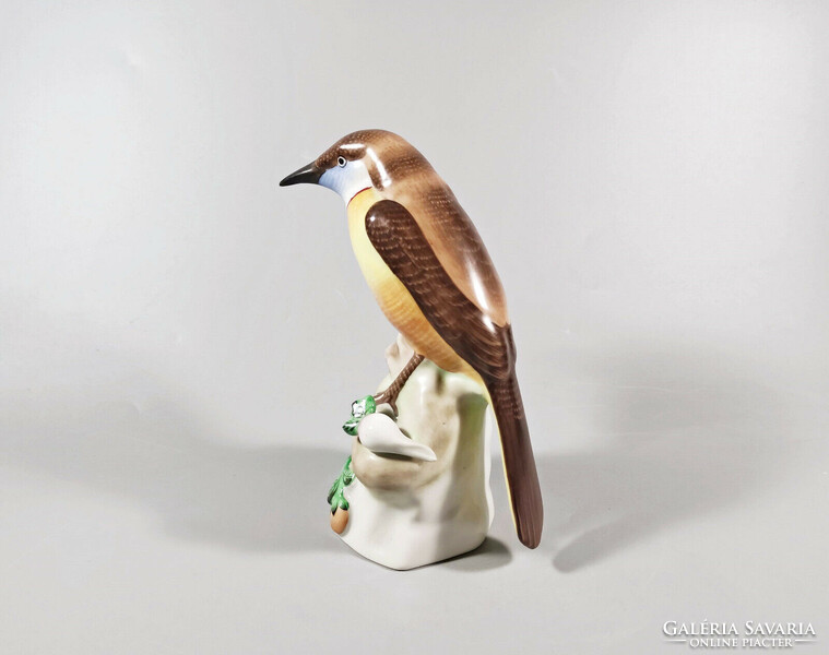 Herend, brown songbird figure 13 cm., hand-painted porcelain, flawless (a040)
