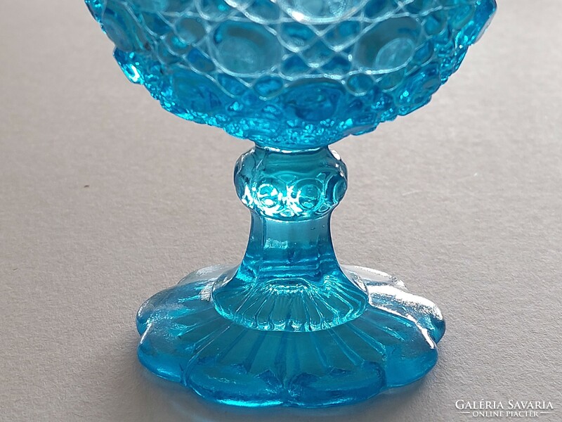 Régi kék üveg pohár kehely díszpohár 2 db