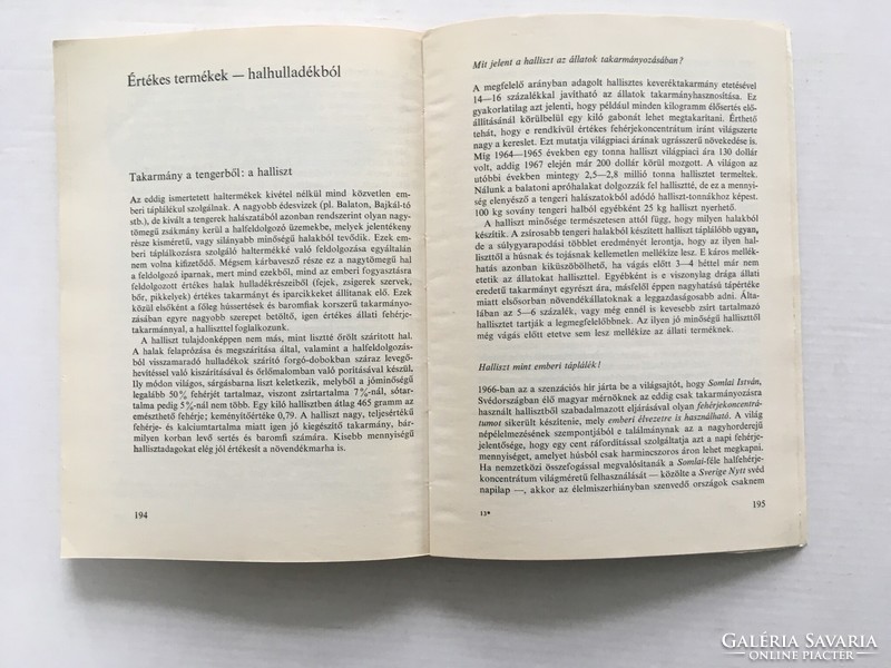 Lányi György: A hal mint élőlény és mint táplálék - 1968.