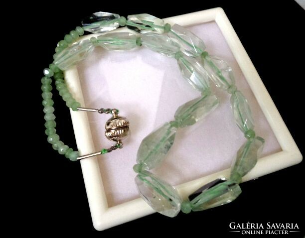 Prasiolite (green amethyst) necklace