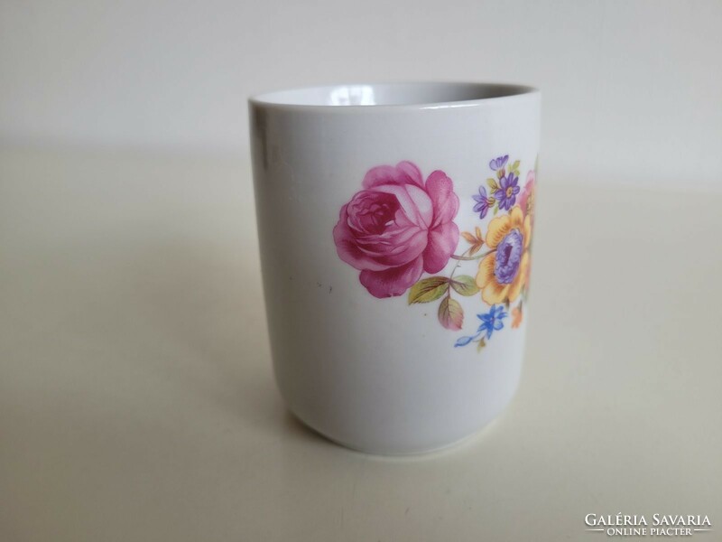 Old Zsolnay porcelain mug with floral pattern tea cup