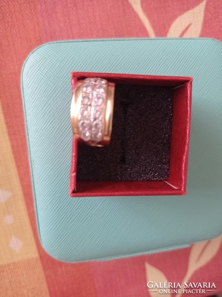 Cirkon köves arany gyűrű 17 mm