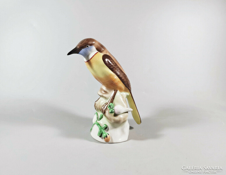 Herend, brown songbird figure 13 cm., hand-painted porcelain, flawless (a040)