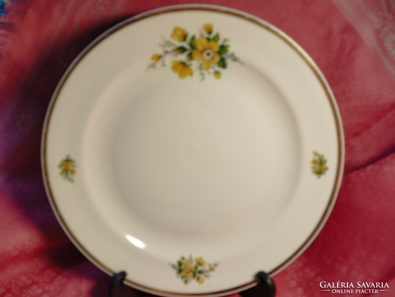Zsolnay porcelain, large flat plate with yellow rose pattern for replacement